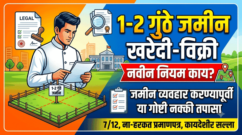 1-2 गुंठे जमीन खरेदी विक्री नवीन नियम