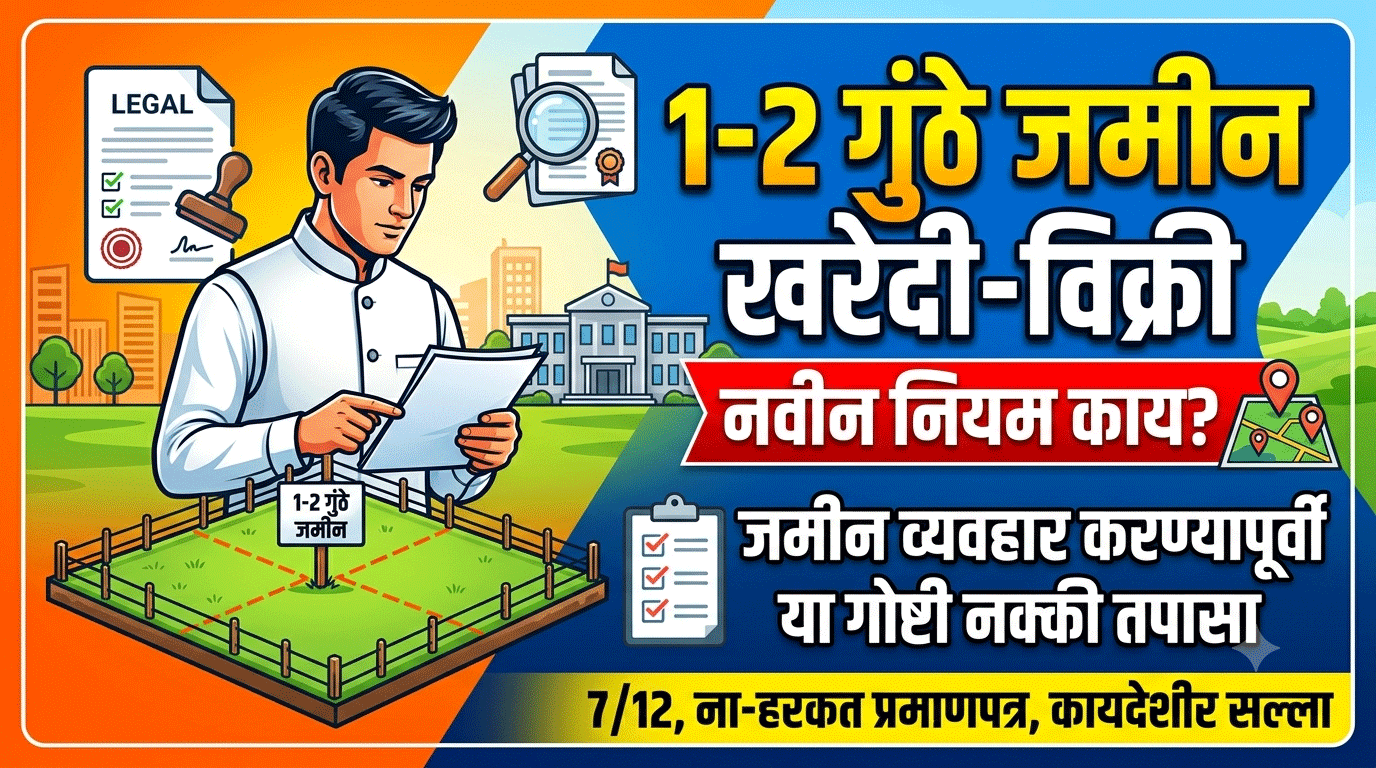 1-2 गुंठे जमीन खरेदी विक्री नवीन नियम